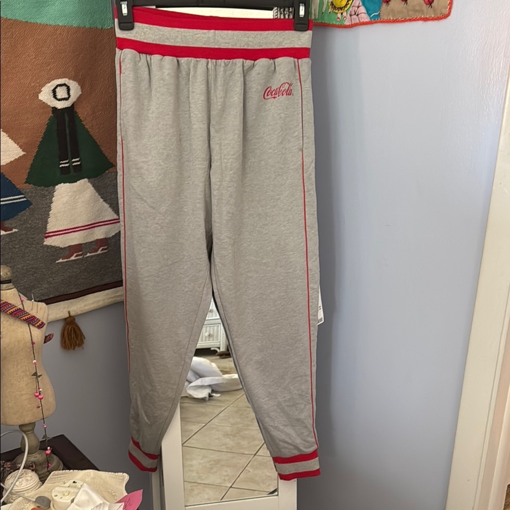 NWT Coca Cola Gray and Red Sweatpants